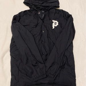 Large Black Men’s Primitive Windbreaker Hooded Jacket